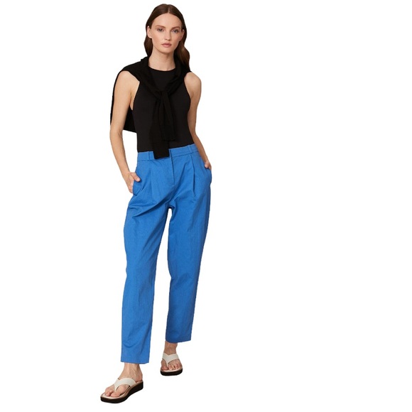 Jason Wu Blue Front Pleated Tailored Pants, Sz 2 - Picture 2 of 11